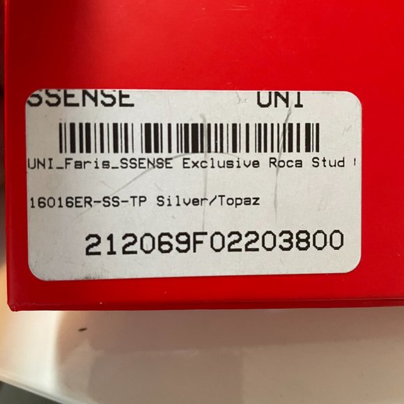 FARIS x SSENSE Exclusive Silver & Blue Topaz Single Earring - Picture 5 of 5